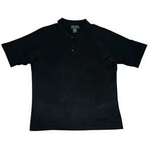 Tom James 100% Silk Black Polo Shirt size large